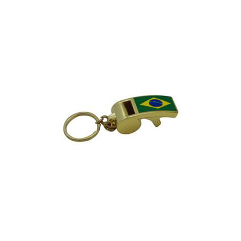 Factory wholesale referee metal sports referee football game with zinc alloy whistle whistle bottle opener